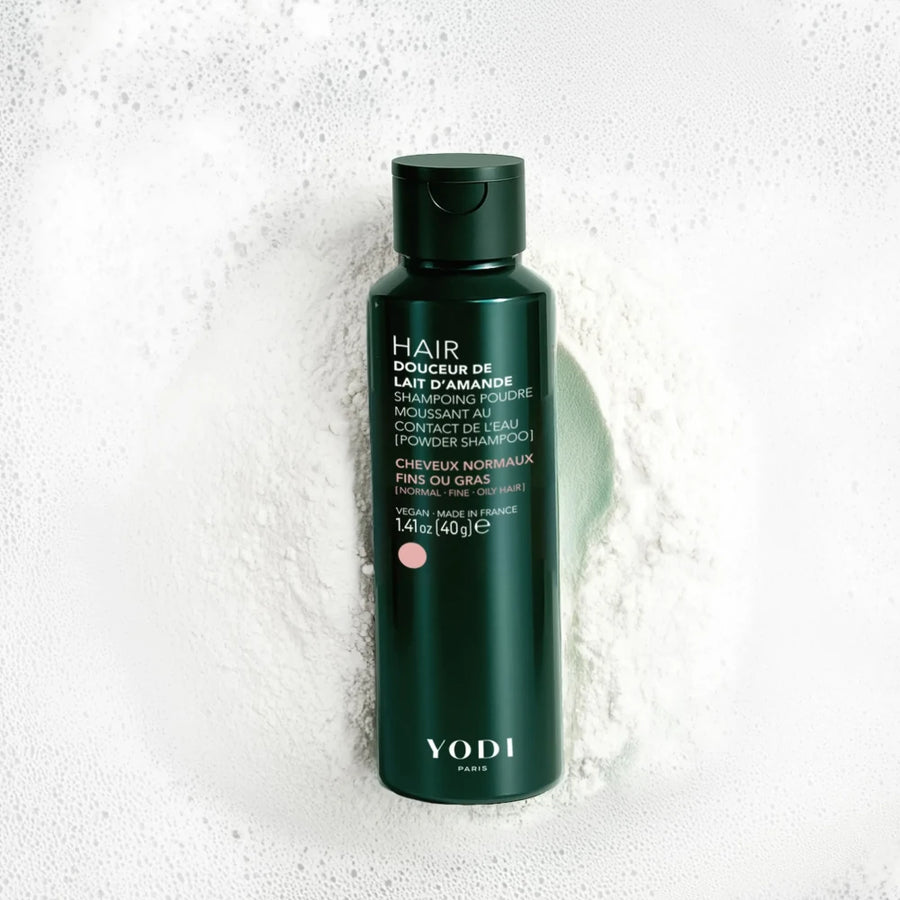 shampoing douceur lait d'amande fond poudre mousse