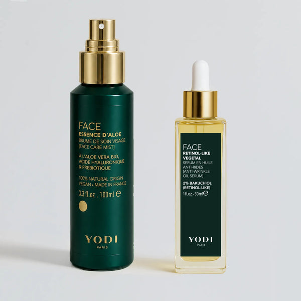 Routine Visage Anti-âge Douceur Yodi : Brume de soin Essence d'Aloe et sérum en huile Anti Rides