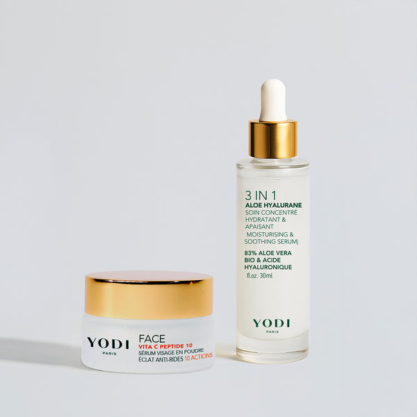 Routine Lift & Glow Boost Yodi : sérum Vita C Peptide 10 et Sérum Aloe Hyalurane