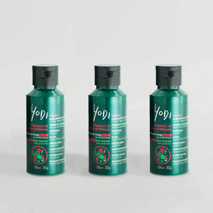 Trio nettoyant visage vitamine c et fleur d'hibiscus Eclat et douceur marque yodi