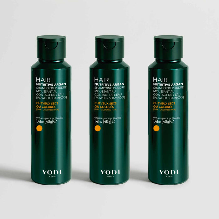 Trio de shampoings en poudre Nutrition & Protection Yodi Nutritive Argan