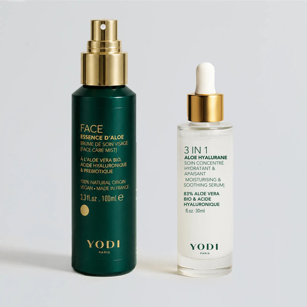 Routine Visage Double Hydratation Yodi : Brume de soin Essence d'Aloe et Sérum Aloe Hyalurane