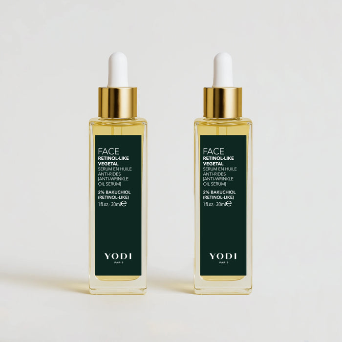 Duo de sérums en huile Anti Rides Rétinol-Like Végétal Yodi, flacons 30 ml